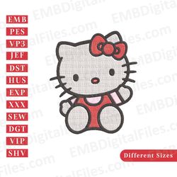 cute hello kitty cartoon embroidery design