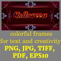 Clipart for HALLOWEEN, frame for HALLOWEEN invitations. Labels, stickers, scrapbooking, cards for Halloween celebration.