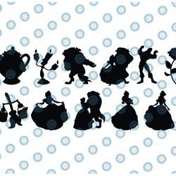 beauty and the beast svg cut files, instant download silhouettes, printable vector clip arts, beauty and the beast