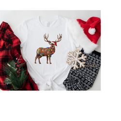 Reindeer Christmas Shirt, Christmas lights Shirt, Peeping Reindeer Shirt, Merry Christmas Shirt, Christmas Family Shirt,