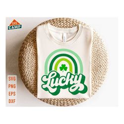 lucky rainbow svg, happy go lucky svg, lucky svg, shamrock svg, st patricks day svg, lucky shirt, st pattys day svg, st