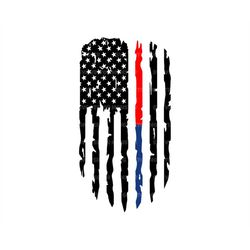 distressed thin blue red line flag svg. police, firefighter , fire department, law department. vector, cut file cricut,