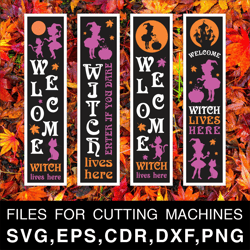 Witch Lives Here | Halloween Porch Signs | SVG mini bundle