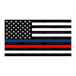 thin blue red line flag svg, firefighter svg, police svg, fire department, police law department. cut file cricut, silho
