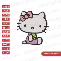 hello kitty with lolipop embroidery design