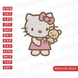 hello kitty pink cartoon embroidery design