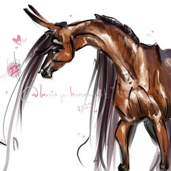 Horse ART commission HALFBODY SKETCH digital illustration equine drawing personalized cartoon pet portrait MariePHorses