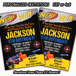 nerf invitations birthday party, nerf invitation, birthday party, personalized invitation