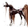 liver chestnut Arabian Horse ART commission cute sketch doodle custom original equine artist cartoon illustration pet portrait realistic drawing personalized pa