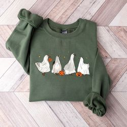 halloween sweatshirt, ghost goose sweatshirt, halloween crewneck, ghost shirt, goose lover gift, funny halloween sweatsh