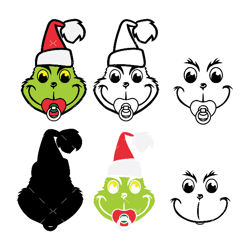 Baby Grinch Face SVG, PNG, PDF, Grinch face Image, Christmas svg design