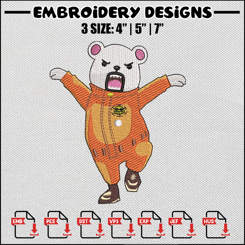 Bear embroidery design