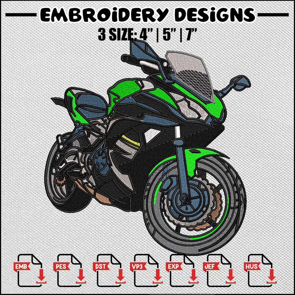 Motorbike embroidery design