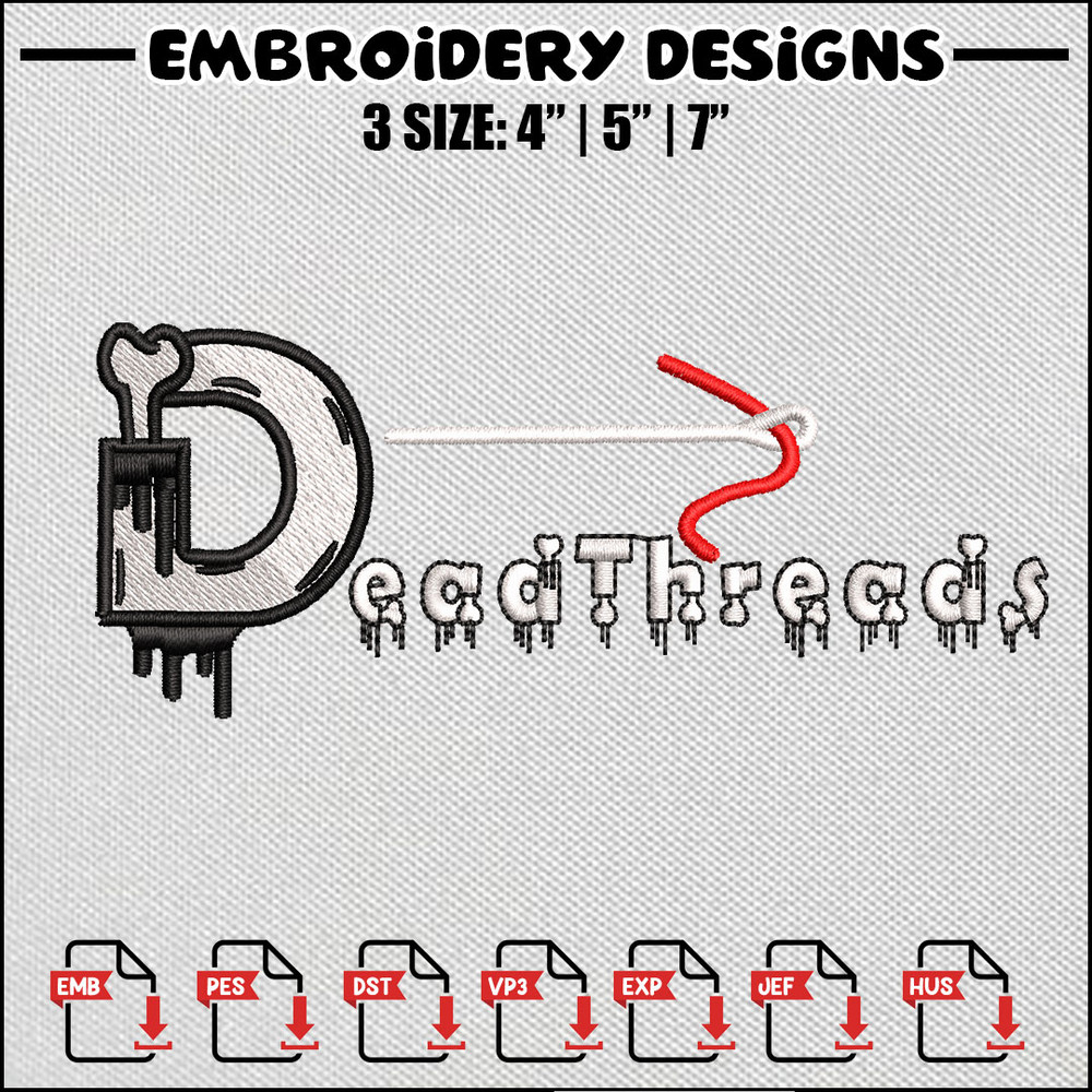 Dead threads embroidery design