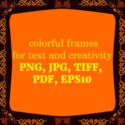 Clipart HALLOWEEN autumn, frame for HALLOWEEN invitations. Labels stickers scrapbooking cards for Halloween celebration