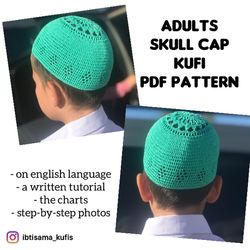 Crochet skull cap hat pdf pattern