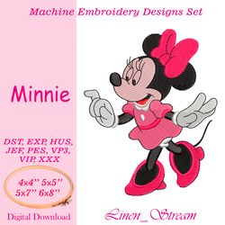 Minni Machine embroidery design in 8 formats and 4 sizes