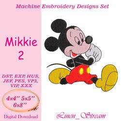Mickey 2. Machine embroidery design in 8 formats and 3 sizes