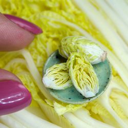TUTORIAL Miniature napa cabbage with air dry clay | Miniature food | Dollhouse miniatures