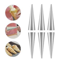 12 pcs versatile pastry baking molds-stainless steel cream horn & cannoli tubes