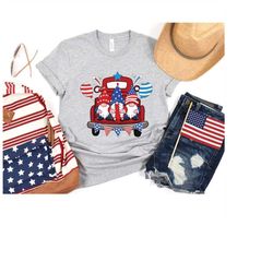 4th of july gnomes truck shirt, fourth of july shirt, patriotic shirt, freedom shirt, 4th of july shirt, america shirt,