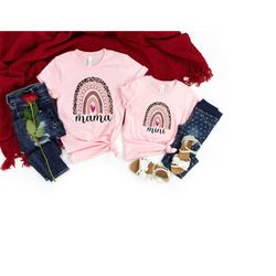 rainbow mama mini tshirt, mama and baby shirt, rainbow mama shirt, rainbow mini bodysuit, mama mini matching shirt, moth