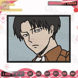 levi ackerman embroidery design, attack on titan embroidery design, anime embroidery file, machine embroidery designs