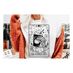 the pumpkin spice tarot card svg, pumpkin spice tarot svg, pumpkin spice latte svg, tarot card svg, pumpkin spice skull
