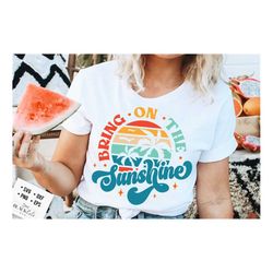 retro summer svg, bring on the sunshine svg, groovy summer svg, groovy beach svg, retro beach svg