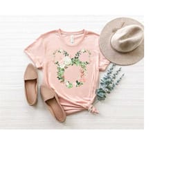 disney floral shirt, flower mickey ear t-shirt, garden lover shirt, mom gift tee, women's disney shirt, floral women's