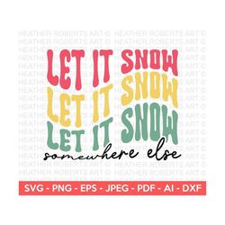 Let it Snow Retro SVG, Retro Christmas Quotes SVG, Christmas Shirt svg, Winter svg, Merry Christmas, Cut File Cricut