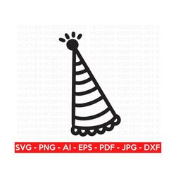 Birthday Hat SVG, Happy Birthday SVG, Birthday SVG, Birthday Girl svg, Birthday Decor svg, Party Hat svg,  Hand-drawn sv