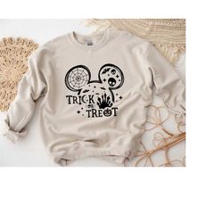 disney trick or treat halloween sweatshirt, disney halloween t-shirt, mickey head halloween shirt, mickey ears halloween