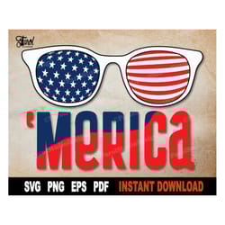 merica svg, 4th of july svg. patriotic svg files for cricut, silhouette, independence day svg cut file art clipart- inst
