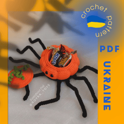 Crochet pattern Halloween Tea Spider (Ukrainian version pattern)