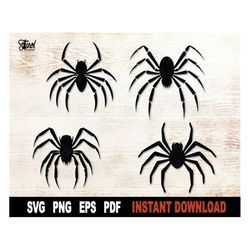 spiders svg bundle - spider svg cut file cricut, silhouette - halloween svg, clipart png, sublimation file - instant dig