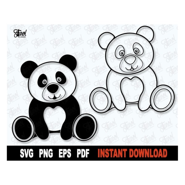 Panda Swf File Panda SVG, Bear Outline Svg, Panda Bear SVG File For Cricut, | Inspire ...