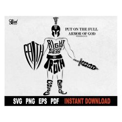 armor of god svg, shield of faith svg, sword of the spirit svg - digital file instant download