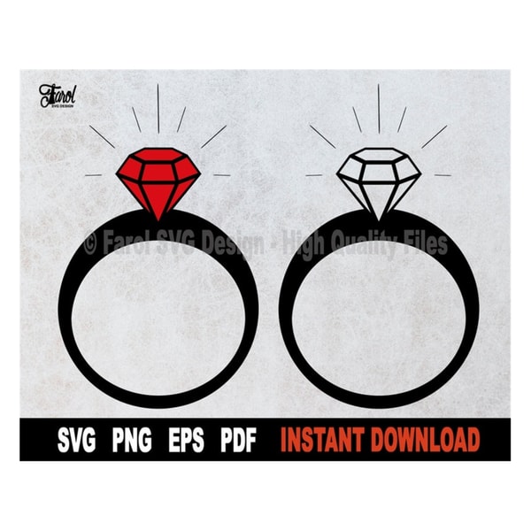 Ring Svg With Jewel, Engagement Ring Svg File For Cricut, Si | Inspire ...
