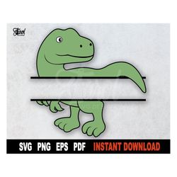 dinosaur svg, tyrannosaurus rex svg, dinosaur split monogram svg file for cricut, silhouette t-rex png clipart cut file,