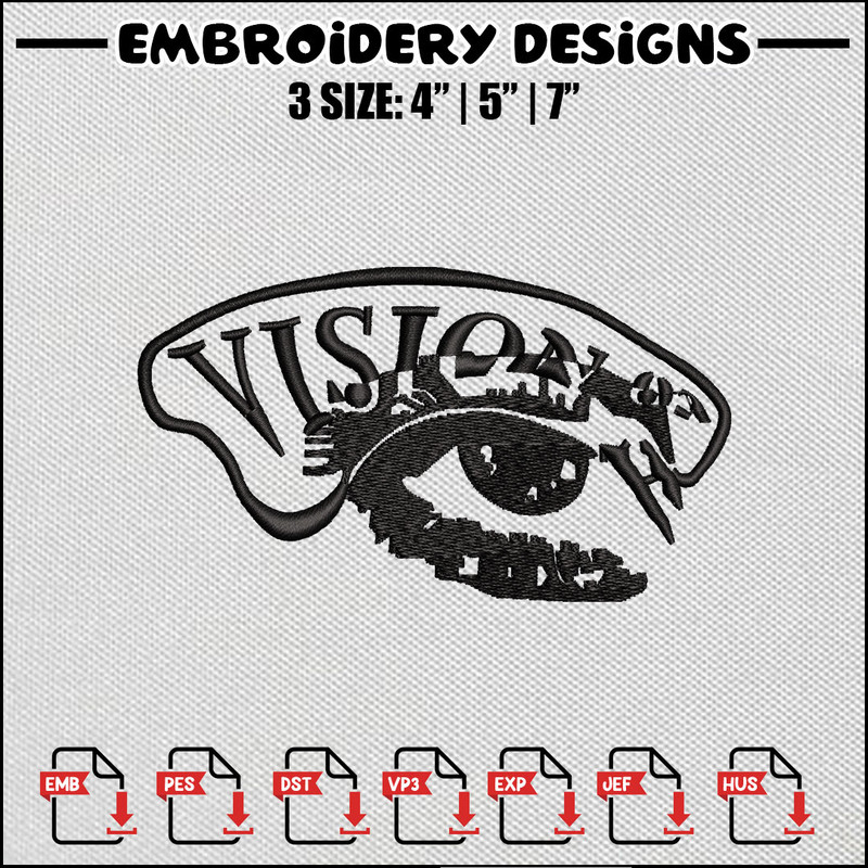 Eye cap embroidery design