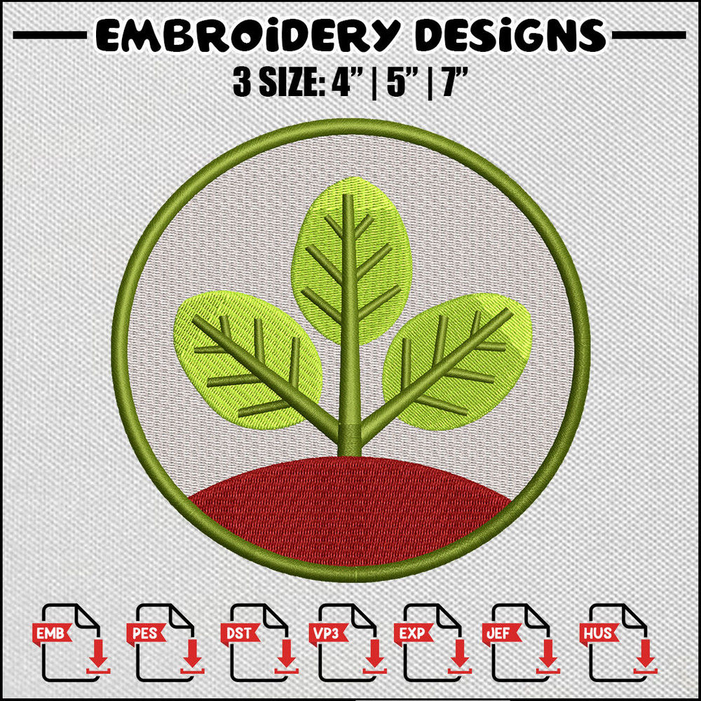 Tree logo embroidery design