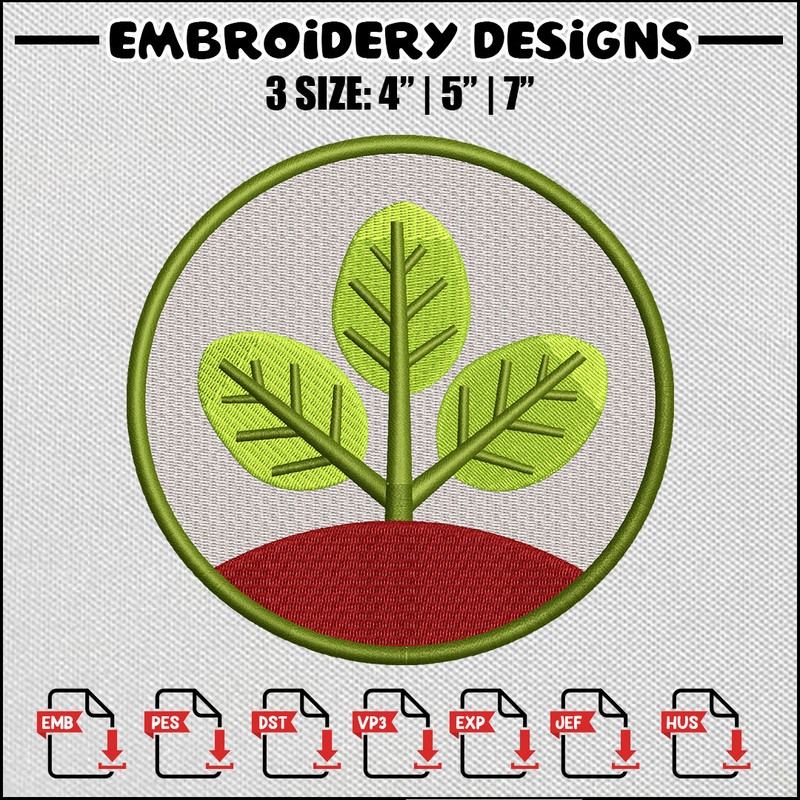 Tree logo embroidery design