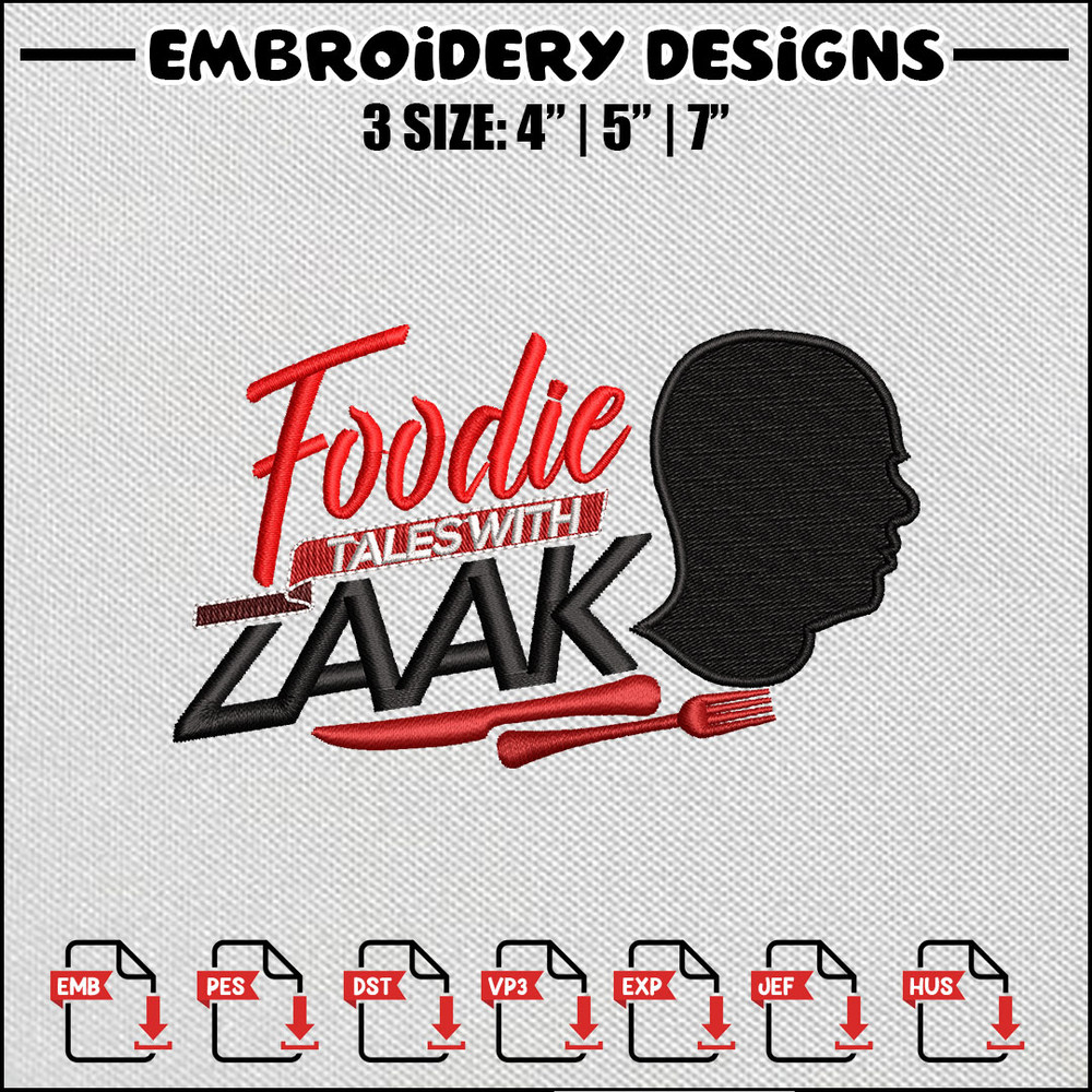 Foodie zaak embroidery design