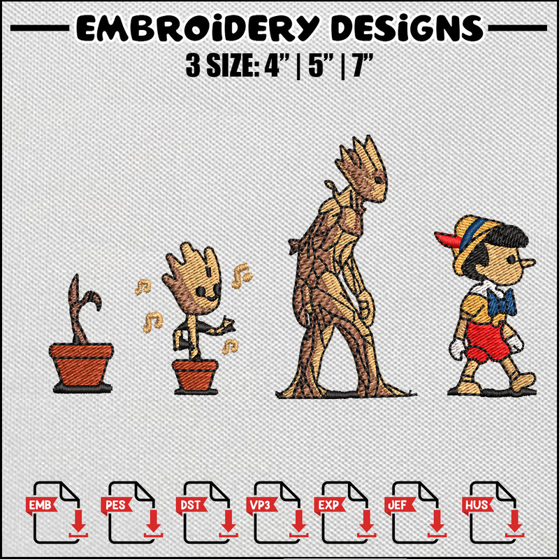 Groot embroidery design