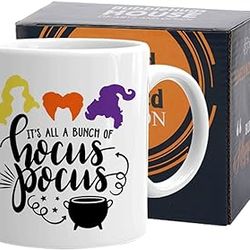 halloween coffee mug 11 oz white, it's all a bunch for fantasy horror movie fans