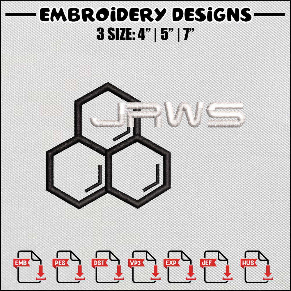 Jrws logo embroidery design