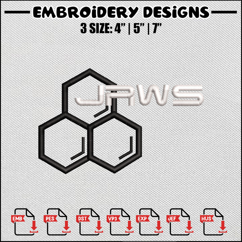 Jrws logo embroidery design