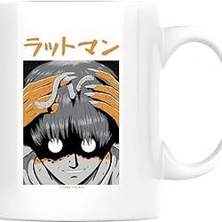 japanese halloween monster creepy style design gift for kids and adults 11oz 15oz white coffee mug