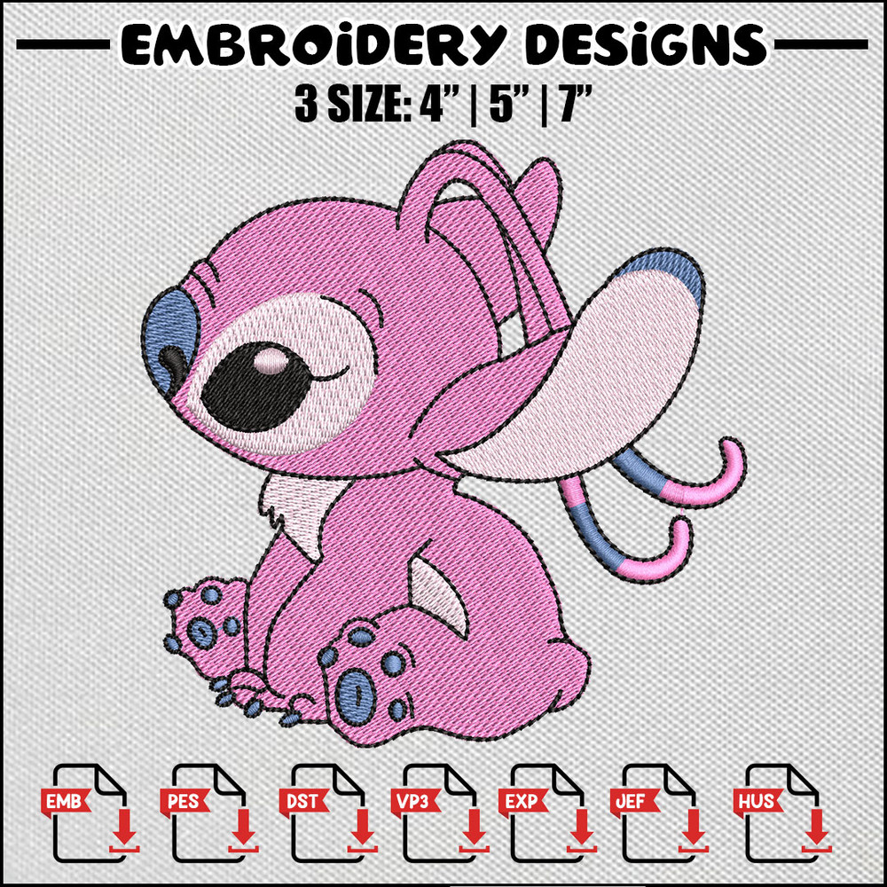 Stitch pink embroidery design